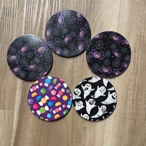 Halloween Themed Coaster Set - Black, Purple, Multicolor